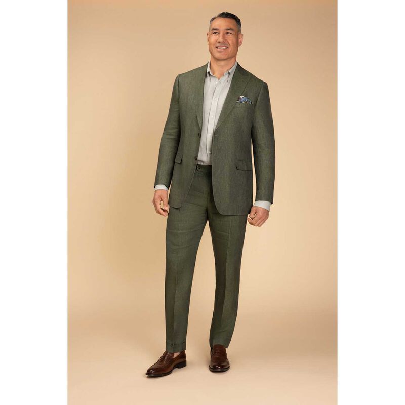 Rembrandt Lyon Olive Green Linen Blazer image number 3