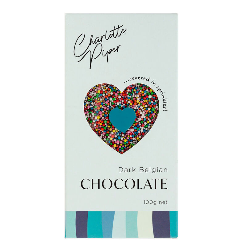 Charlotte Piper Belgian Dark Chocolate Bar with Sprinkles 100g image number 0