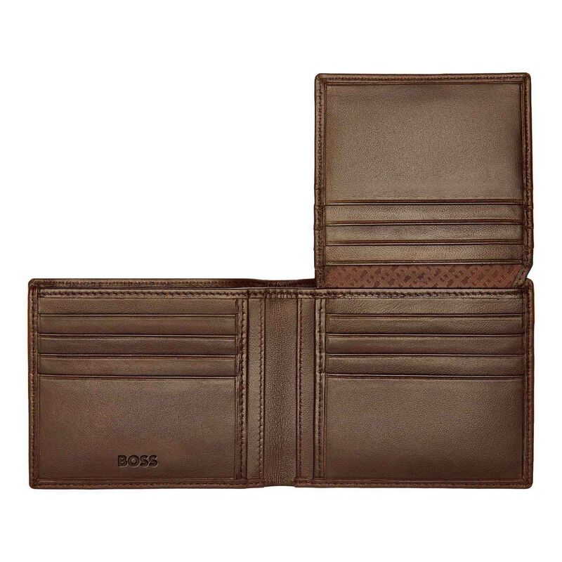 BOSS Trifold Leather Wallet Classic Smooth Brown image number 1