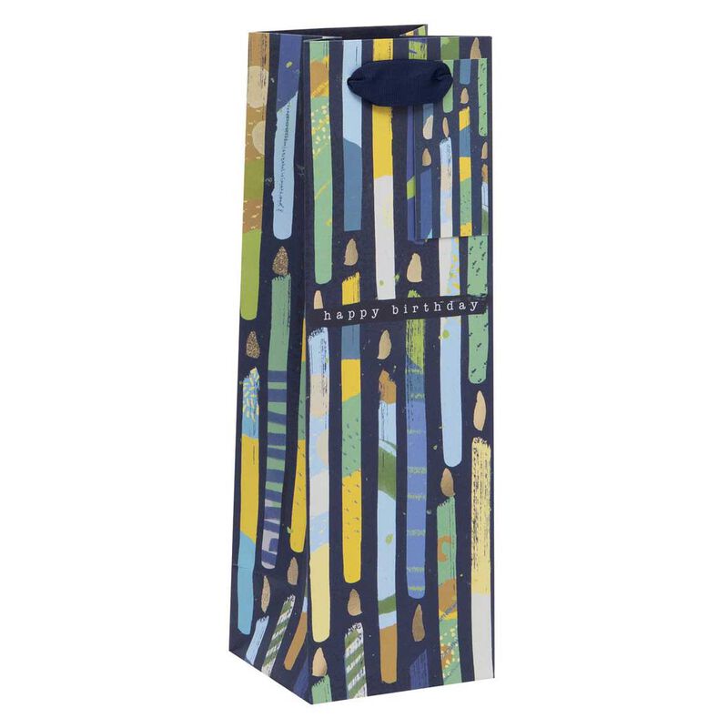 Image Gallery Blue Candles Bottle Gift Bag image number 0