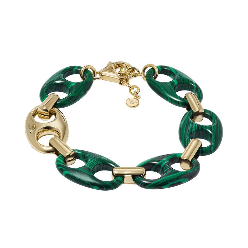 Emporio Armani Green Reconstituted Malachite Chain Bracelet image number 0