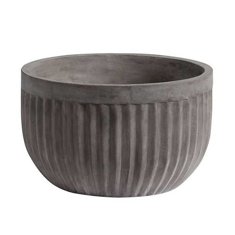 Pottery Barn Concrete Fluted Planter Low Bowl image number 0