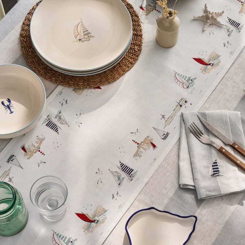 Sophie Allport Table Runner Scene Coastal Boats image number 1