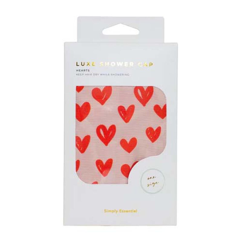 Simply Essential Luxe Shower Cap - Hearts image number 0