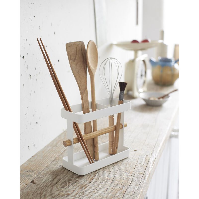 Yamazaki Tosca Kitchen Tool Stand Wide White image number 2