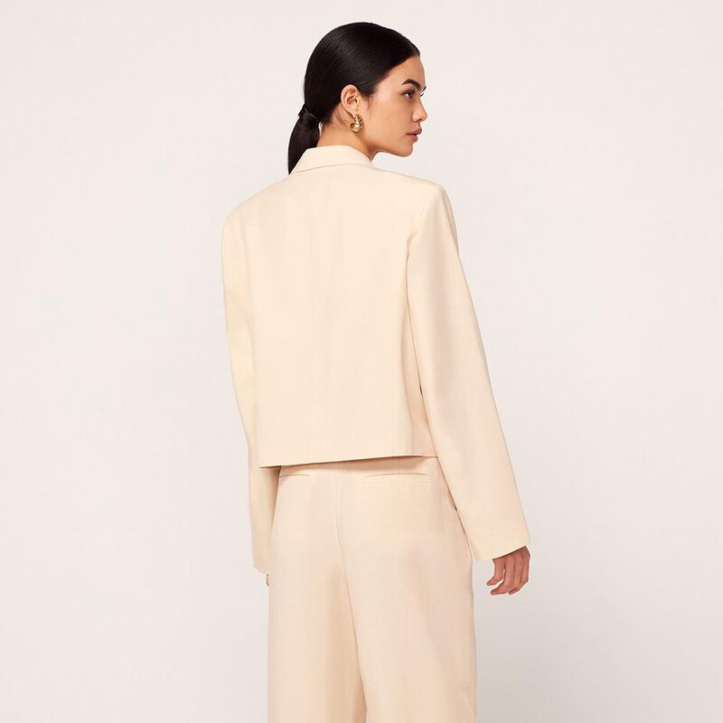 KITRI Cressida Sand Embroidered Tie Front Blazer image number 1