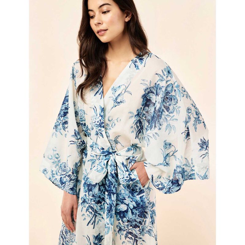 Papinelle Karen Walker Romantic Floral Midi Wide Sleeve Robe image number 2