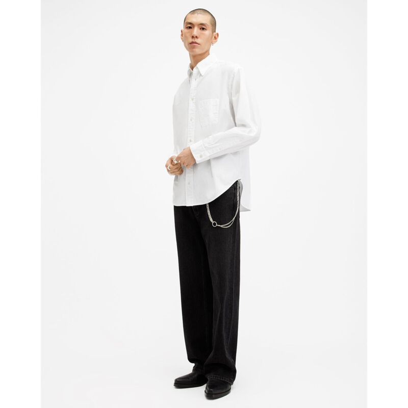 AllSaints Sutta Long Sleeve Relaxed Fit Shirt image number 3