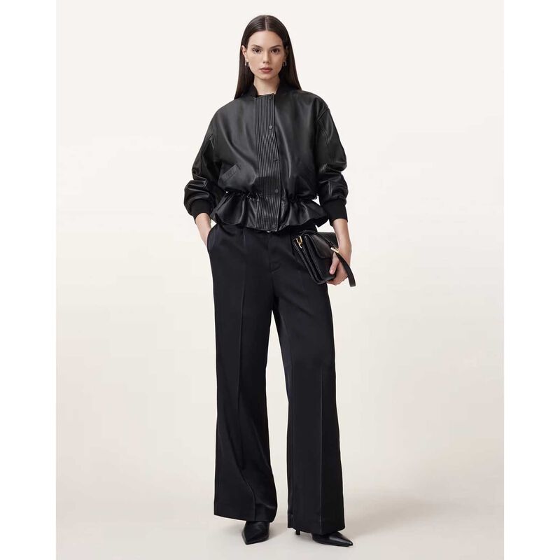 AllSaints Sofi Leather Bomber Jacket image number 3