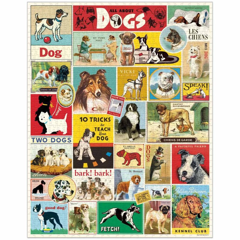 Cavallini Dogs 1000 Piece Vintage Puzzle image number 2