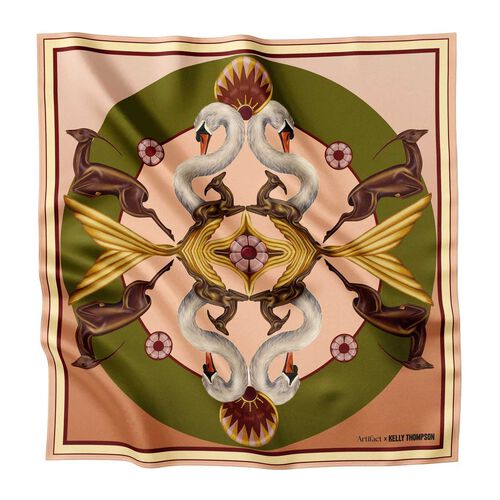 Artifact x Kelly Thompson Gilded Square Silk Scarf