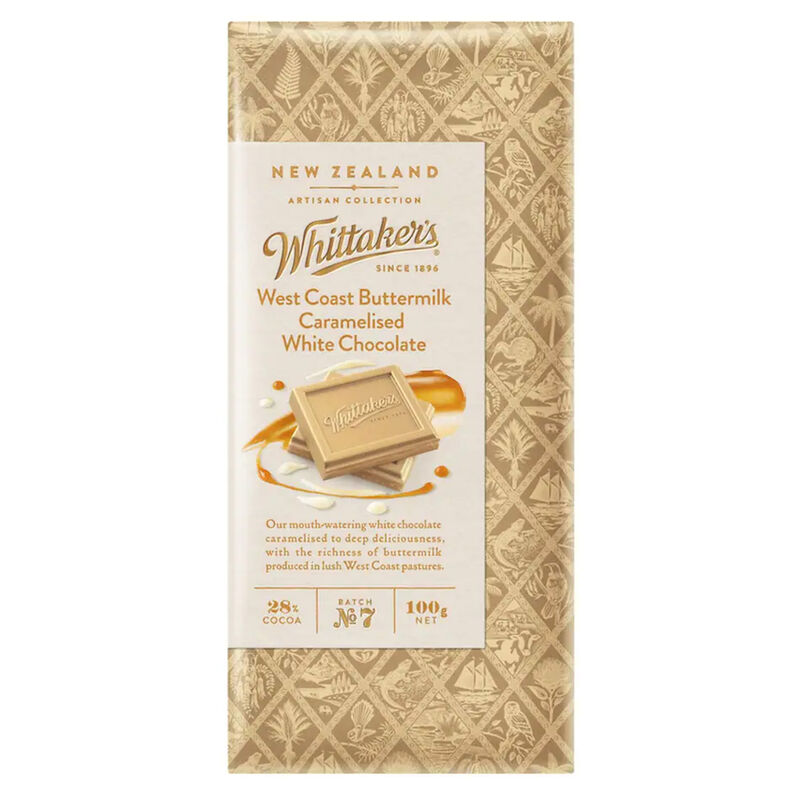 Whittaker's West Coast Buttermilk Caramelised White Chocolate 100g image number 0