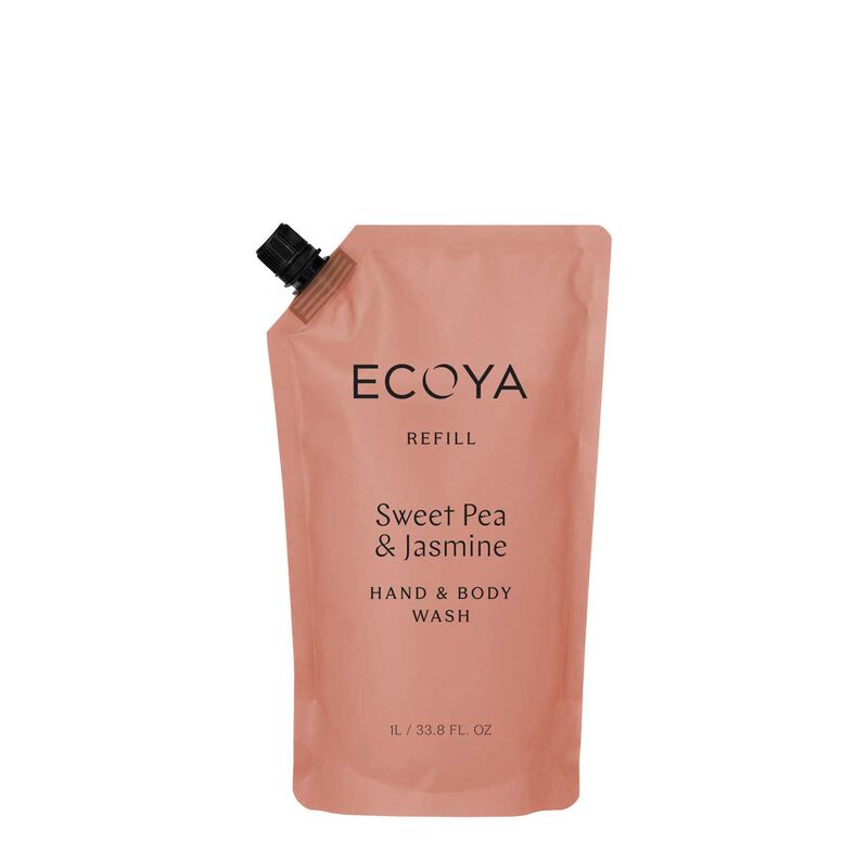 ECOYA Hand & Body Wash Refill Sweet Pea & Jasmine 1L image number 0