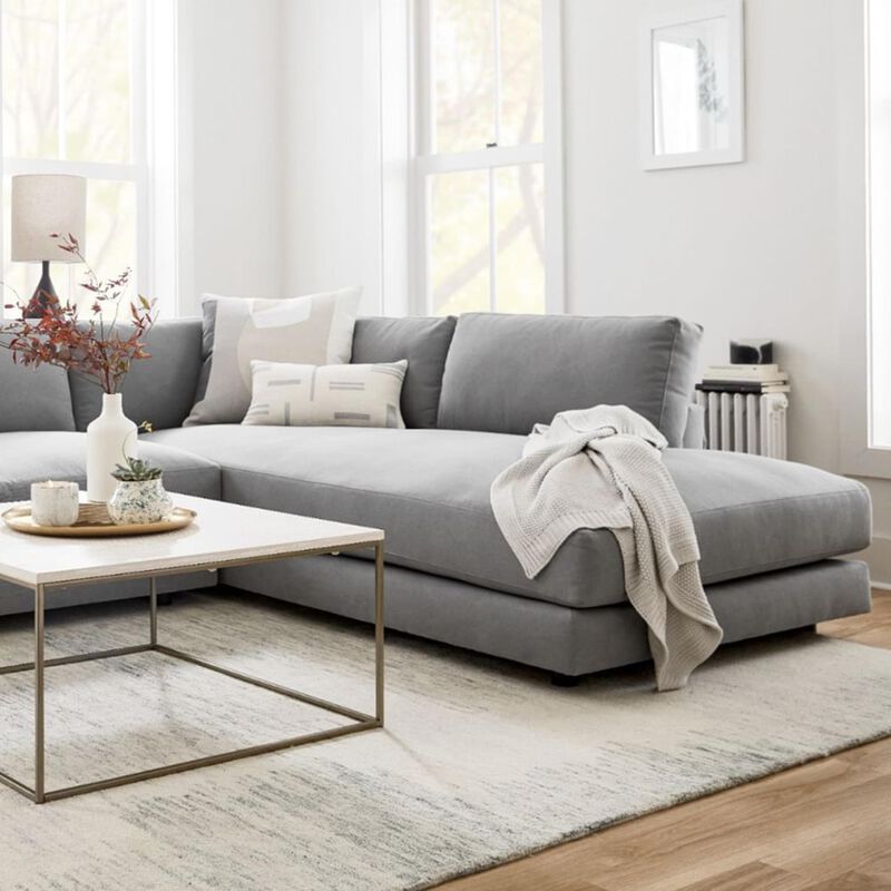 West Elm Cotton Knit Throws 127cm x 152 cm Frost Grey image number 3