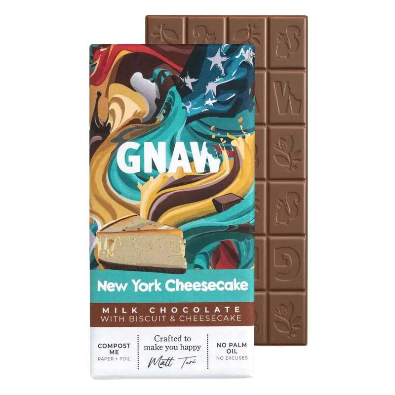GNAW New York Cheesecake Milk Chocolate Bar 80g image number 0