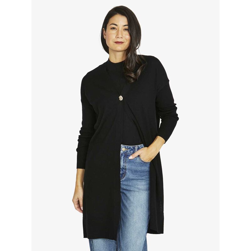 Jump Gold Button Long Cardi image number 1