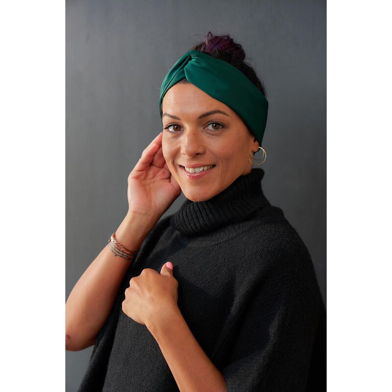 Annabel Trends Luxe Satin Headband - Emerald image number 2