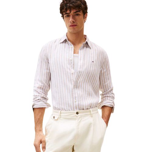 Tommy Hilfiger Regular Fit Stripe Linen Shirt