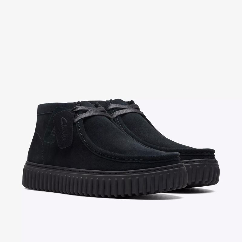 Clarks Mens Torhill Hi Black Suede image number 2