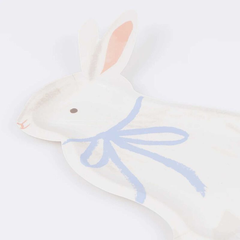 Meri Meri Easter Bunny with Bow Plates (x8) image number 2