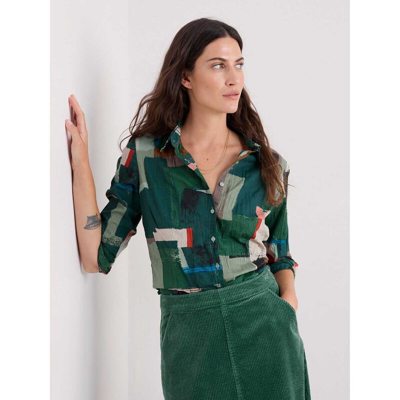 Seasalt Cornwall Larissa Shirt Aerial Field Coppice image number 2