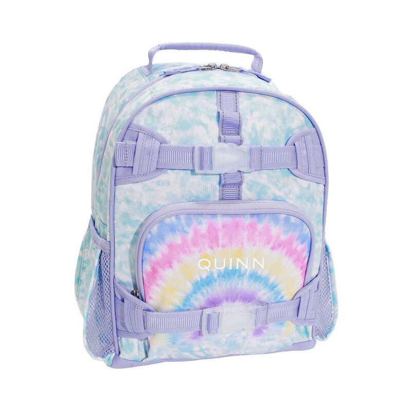 Pottery Barn Kids Mackenzie Small Backpack Aqua Rainbow Tie Die image number 0
