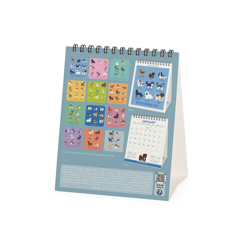 Legami Dogs Of The World 2026 Desk Calendar 12x14.5cm image number 3