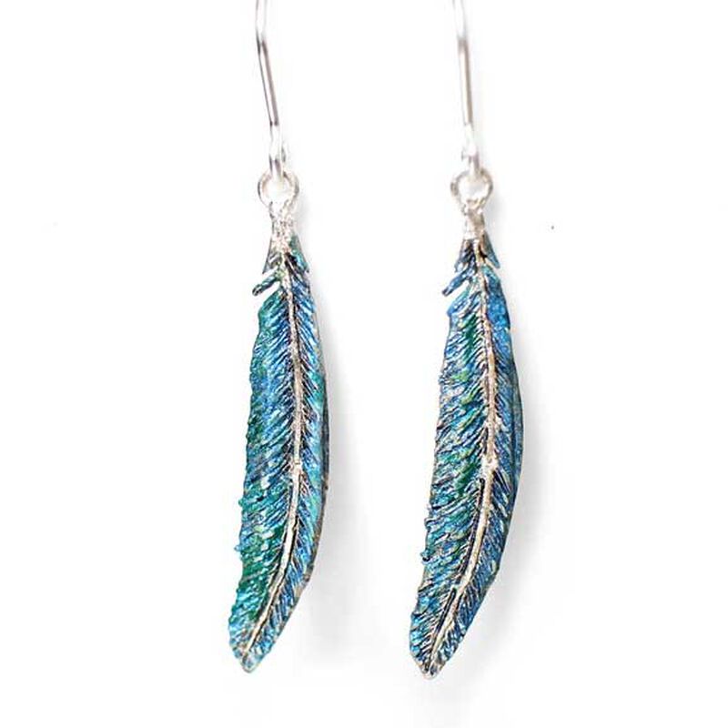 Lilygriffin Jewellery Handpainted Tui Feather Earrings image number 0
