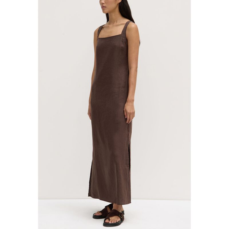 Assembly Label Juno Linen Midi Dress Ganache image number 1
