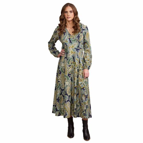 Vassalli Long Sleeve V Neck Dress