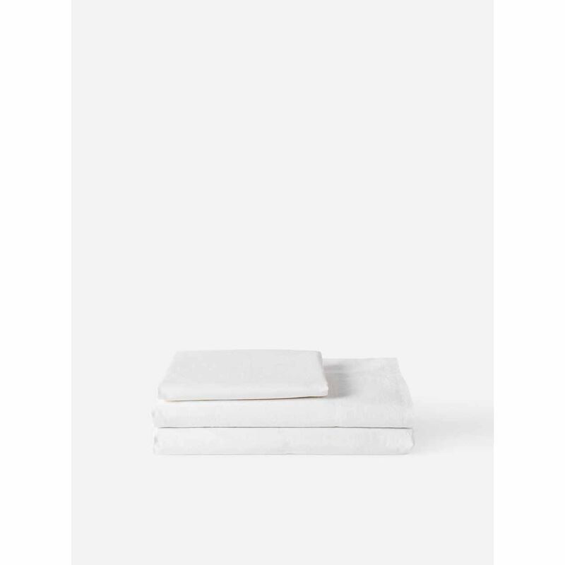 Città Washed Egyptian Cotton Flat Sheet White King Single 200x260cm image number 1