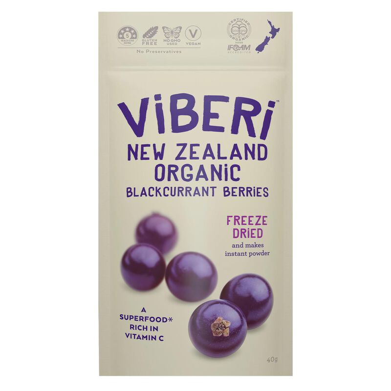 Viberi Freeze Dried Blackcurrants 40g image number 0
