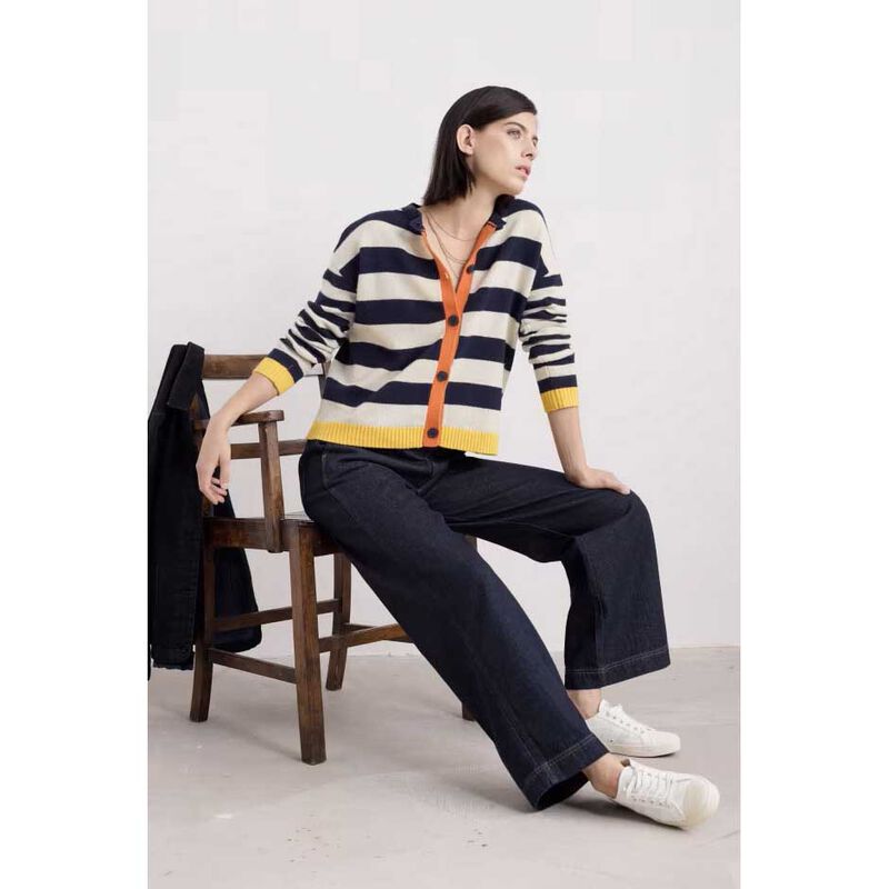 Seasalt Cornwall Pinwell Cardigan Bright Shape Maritime Mix image number 3