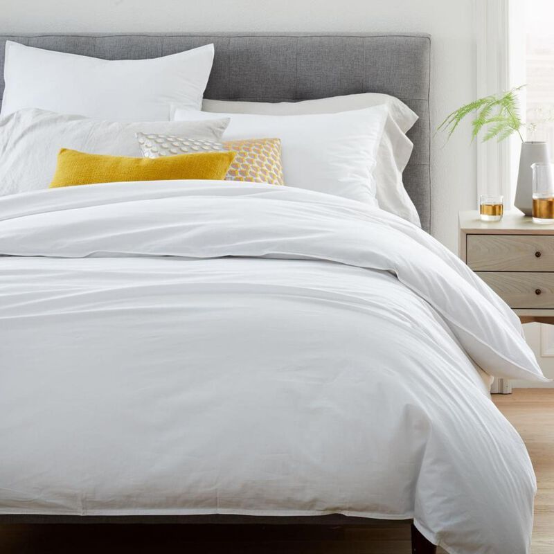 West Elm Organic Washed Cotton Percale Plain Quilt Cover King image number 0