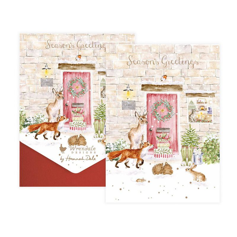Wrendale Christmas Cottage Box Of 8 Cards image number 0
