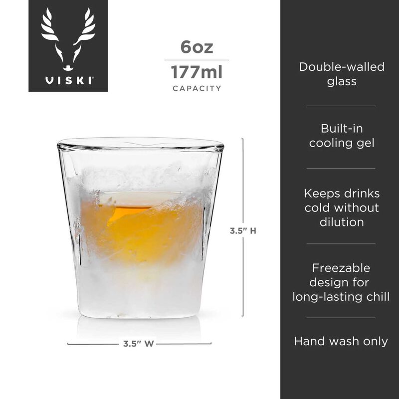 Viski Glacier: Double Walled Chilling Whiskey Glass image number 2
