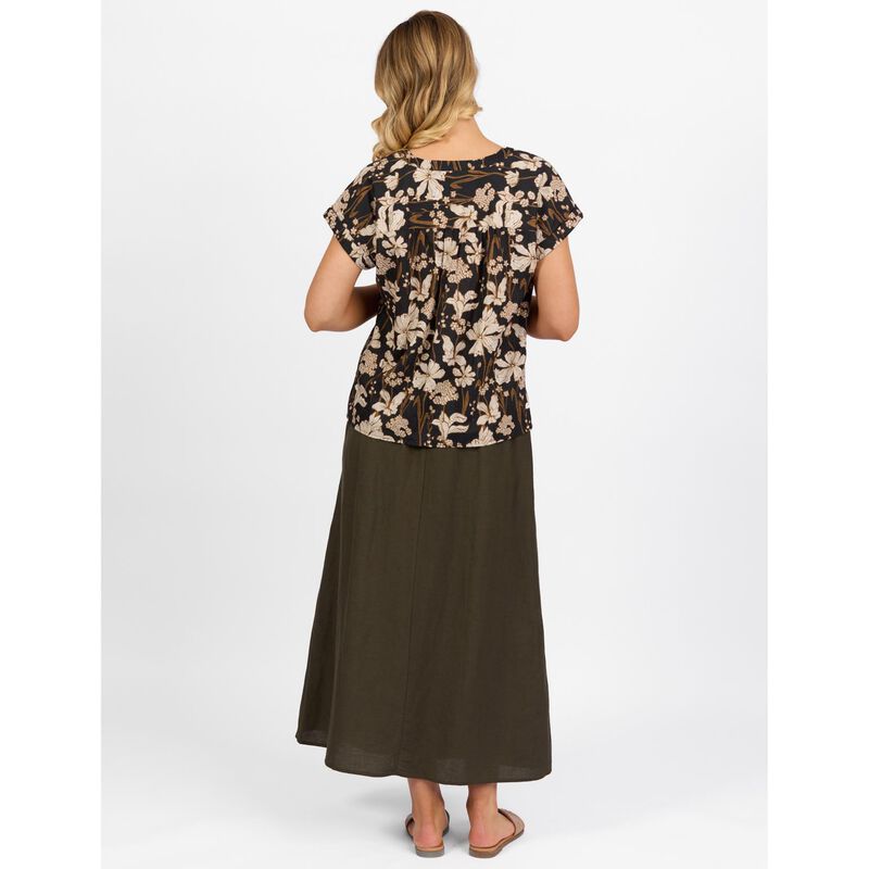 Vassalli Printed Dropped Shoulder Top With 1/2 Placket image number 1