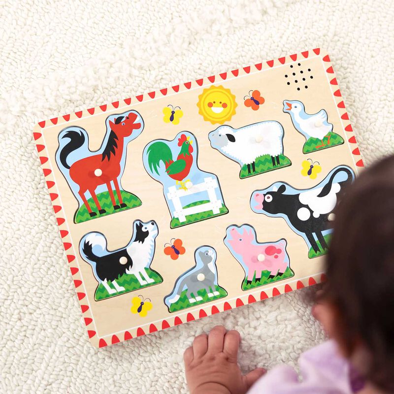 Melissa & Doug Farm Animals Sound 8-Piece Puzzle image number 3