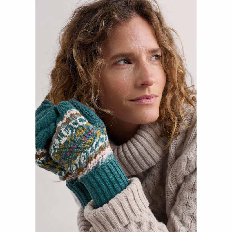 Seasalt Cornwall Very Clever Gloves Goldfinch Dusky Jade Multi image number 1