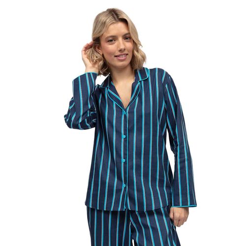 Cyberjammies Marina Navy Printed Stripe L/S Pyjama Top