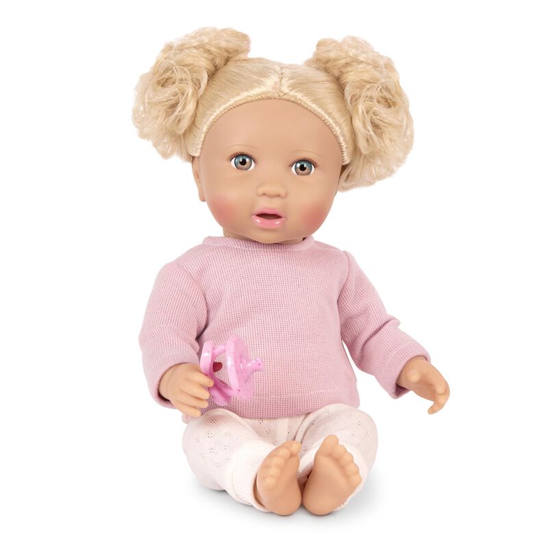 Lullababy 14" Doll W/ Hair & Light Pink Top image number 1