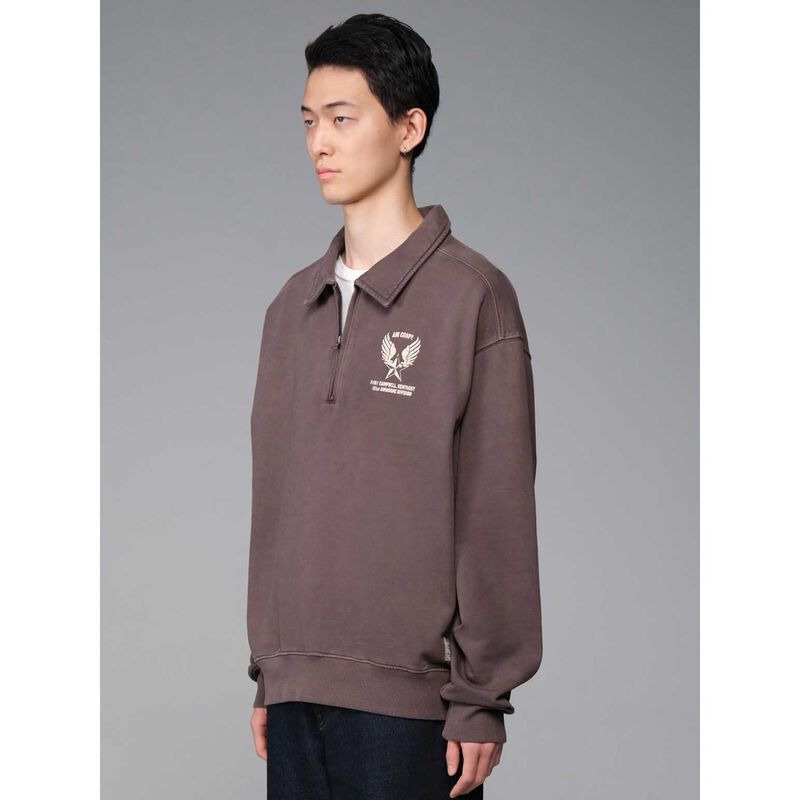 Alpha Industries Essential 1/4 Zip Relaxed Fit Sweatshirt (Aircorp) image number 2