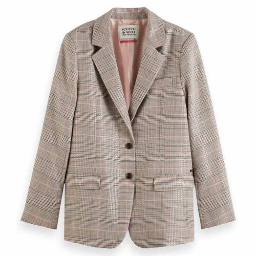 Scotch & Soda Sequin Prince Of Wales Check Boyfriend Sb Blazer