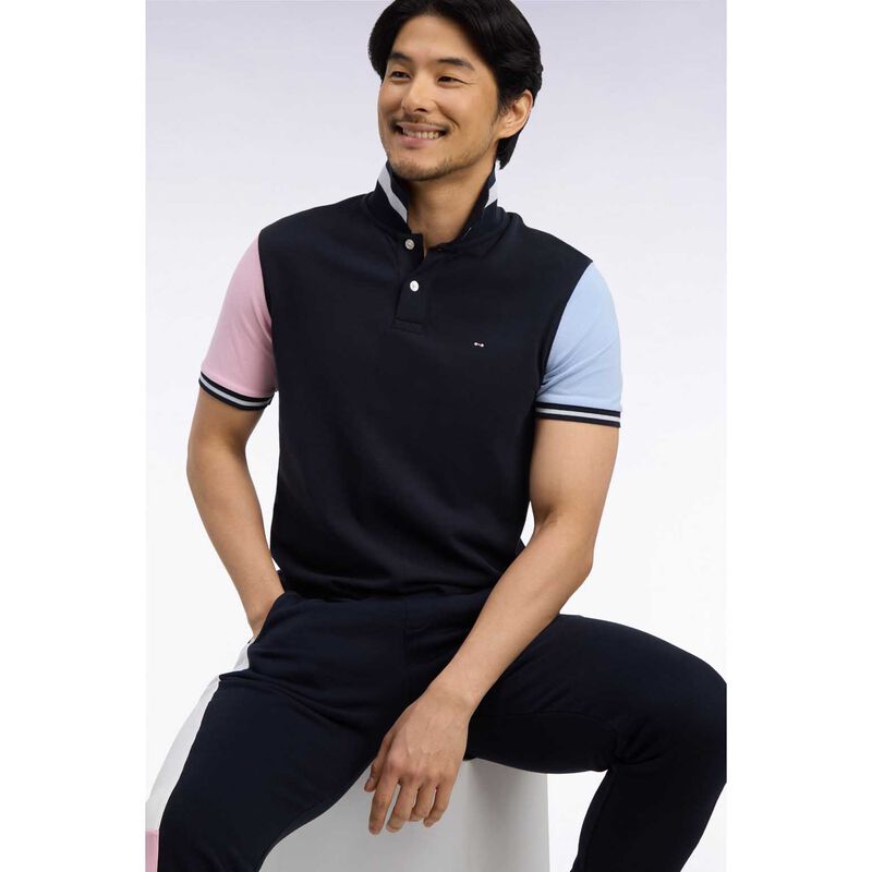 Eden Park Paris Short Sleeve Polo Shirt With Chest Band Stripe image number 3