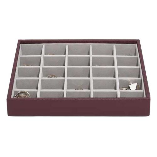 Stackers Classic 25 Compartment Small Trinket Layer - Burgundy
