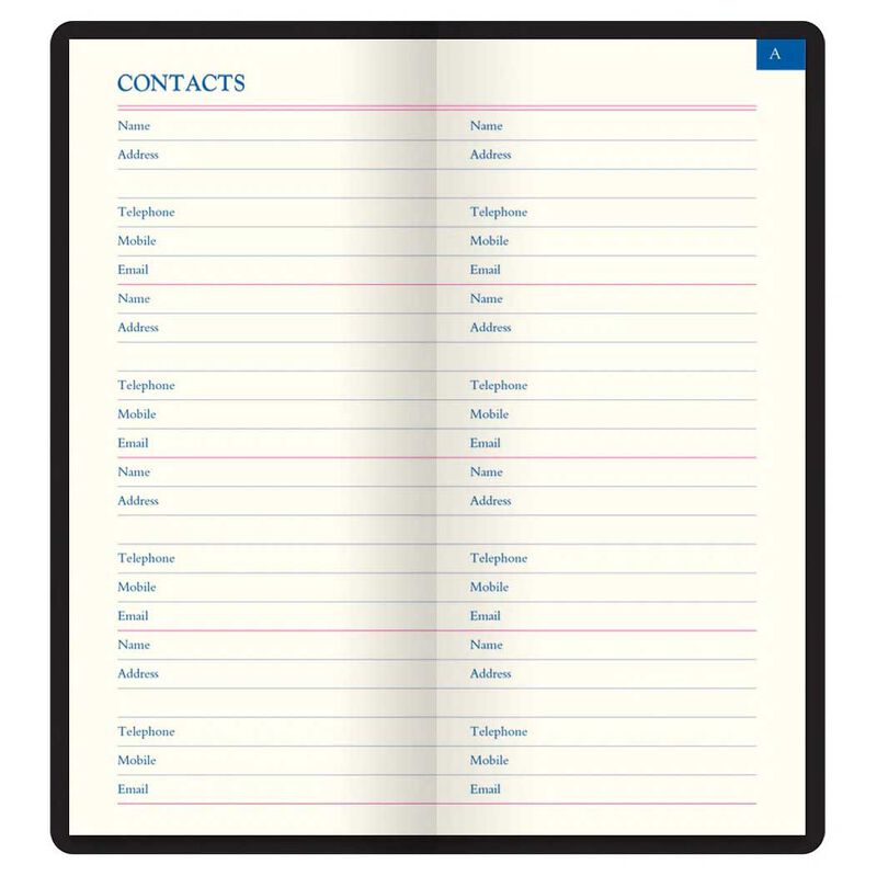 Letts of London Icon Slim Pocket Address Book - Black image number 1