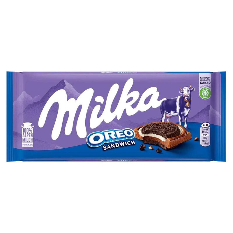 Milka Oreo Sandwich Chocolate Bar 100g image number 0