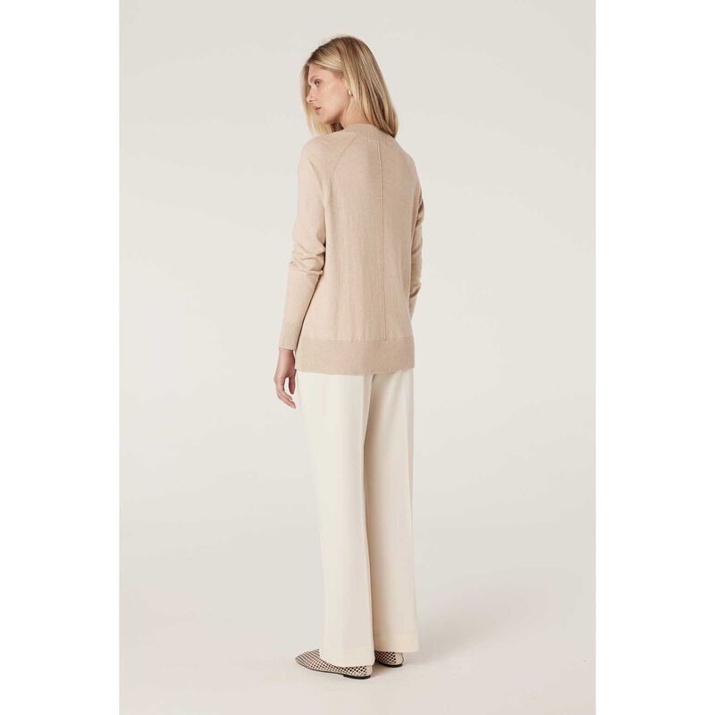 Cable Cotton Cashmere V Neck Jumper image number 1