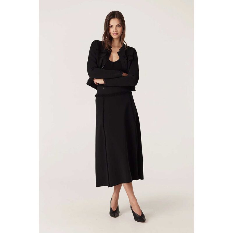 Cable Crepe Fringe Skirt image number 3