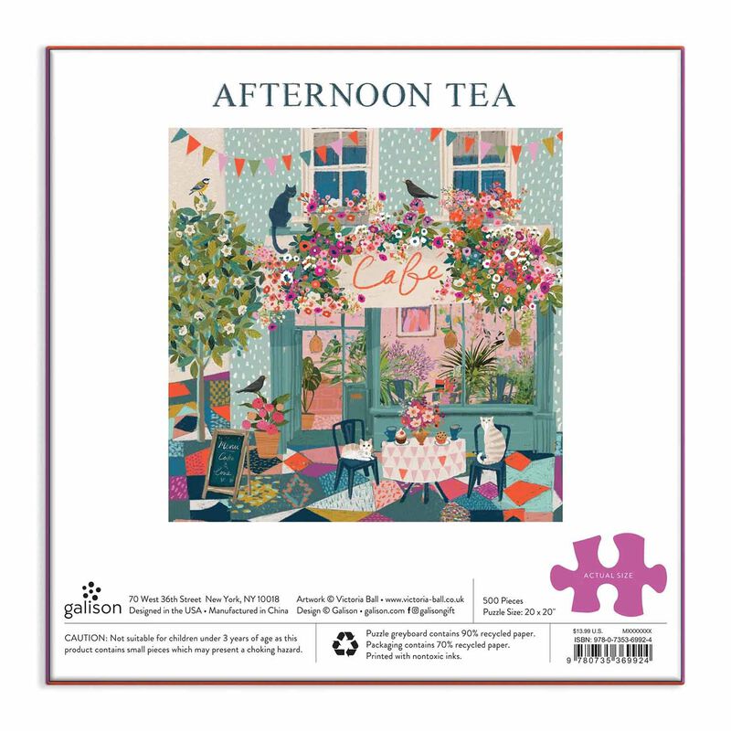 Galison Afternoon Tea 500 Piece Puzzle image number 1